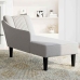 Chaise longue con reposabrazos derecho tela gris nube