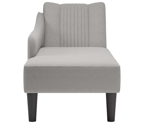 Chaise longue con reposabrazos derecho tela gris nube