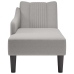 Chaise longue con reposabrazos derecho tela gris nube