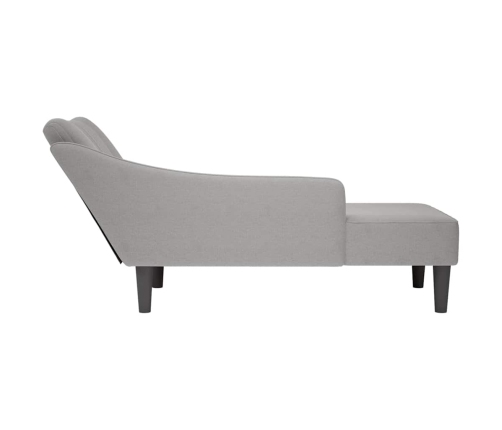 Chaise longue con reposabrazos derecho tela gris nube