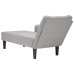 Chaise longue con reposabrazos derecho tela gris nube