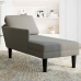 Chaise longue con cojín de tela de pana gris claro