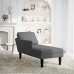 Chaise longue con cojín de tela de pana gris oscuro