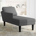 Chaise longue con cojín de tela de pana gris oscuro