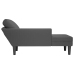 Chaise longue con cojín de tela de pana gris oscuro