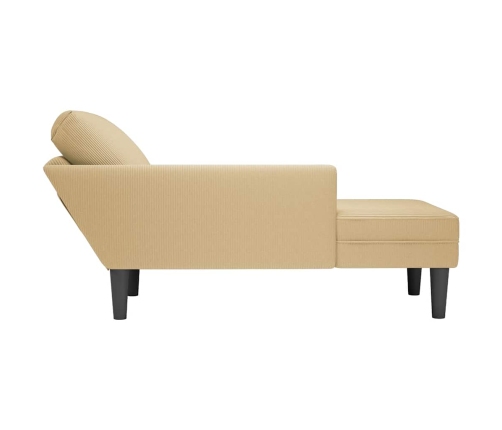 Chaise longue con cojín de tela de pana gris