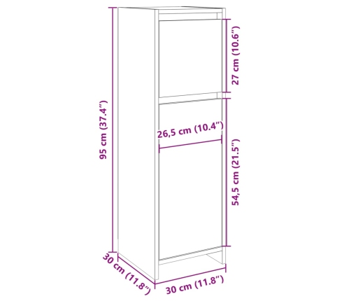 Armario de baño madera contrachapada color roble 30x30x95 cm