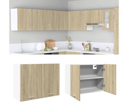 Armario colgante cocina contrachapada color roble 80x31x60 cm