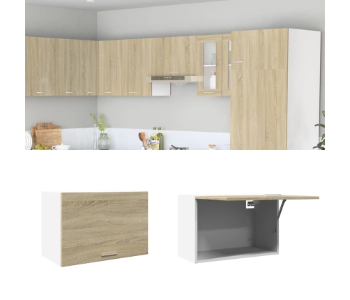 Armario colgante cocina contrachapada color roble 60x31x40 cm