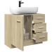 Armario para lavabo madera contrachapada color roble 63x30x54cm