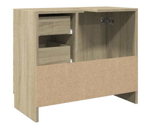 Armario para lavabo madera contrachapada color roble 63x30x54cm