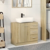 Armario para lavabo madera contrachapada color roble 63x30x54cm