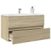 Armario lavabo madera de ingeniería roble Sonoma 80x38,5x45 cm