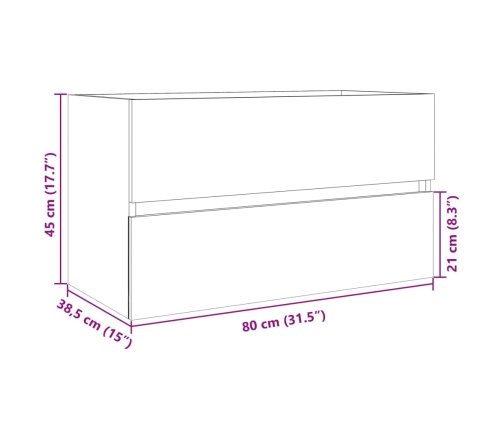 Armario lavabo madera de ingeniería roble Sonoma 80x38,5x45 cm