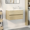 Armario lavabo madera de ingeniería roble Sonoma 80x38,5x45 cm