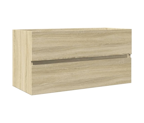 Armario lavabo madera contrachapada roble Sonoma 90x38,5x45 cm