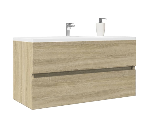 Armario lavabo madera contrachapada roble Sonoma 90x38,5x45 cm