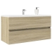 Armario lavabo madera contrachapada roble Sonoma 90x38,5x45 cm