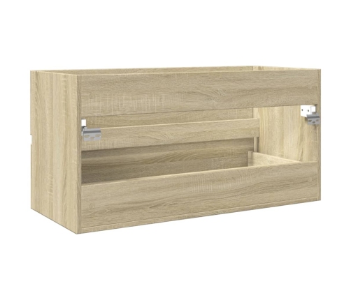 Armario lavabo madera contrachapada roble Sonoma 90x38,5x45 cm