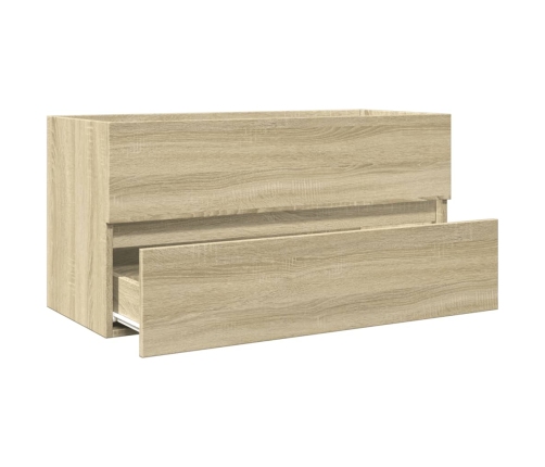 Armario lavabo madera contrachapada roble Sonoma 90x38,5x45 cm