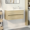 Armario lavabo madera contrachapada roble Sonoma 90x38,5x45 cm