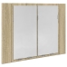 Armario con espejo LED madera roble Sonoma 60x12x45 cm