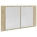 Armario con espejo LED madera roble Sonoma 80x12x45 cm