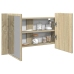 Armario con espejo LED madera roble Sonoma 80x12x45 cm