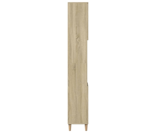 Armario de baño madera contrachapada roble Sonoma 30x30x190 cm