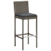 Mesa y taburetes de jardín 3 pzas madera acacia ratán PE gris