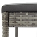 Mesa y taburetes de jardín 3 pzas madera acacia ratán PE gris