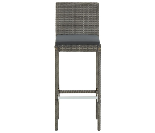 Mesa y taburetes de jardín 5 pzas madera acacia ratán PE gris