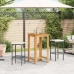 Mesa y taburetes de jardín 3 pzas madera acacia ratán PE negro