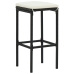 Mesa y taburetes de jardín 3 pzas madera acacia ratán PE negro