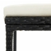Mesa y taburetes de jardín 3 pzas madera acacia ratán PE negro
