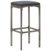 Mesa y taburetes de jardín 3 pzas madera acacia ratán PE gris
