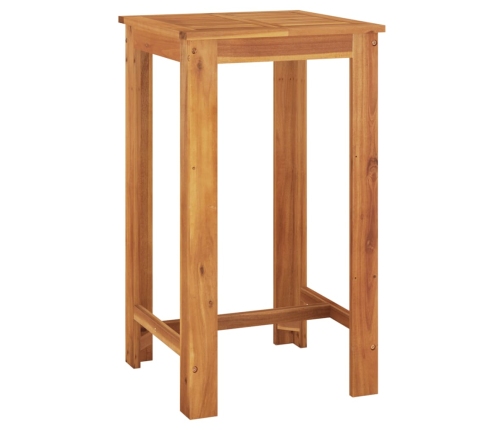 Mesa y taburetes de jardín 3 pzas madera acacia ratán PE gris