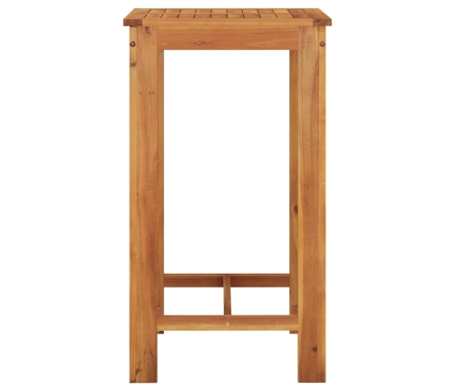 Mesa y taburetes de jardín 3 pzas madera acacia ratán PE gris