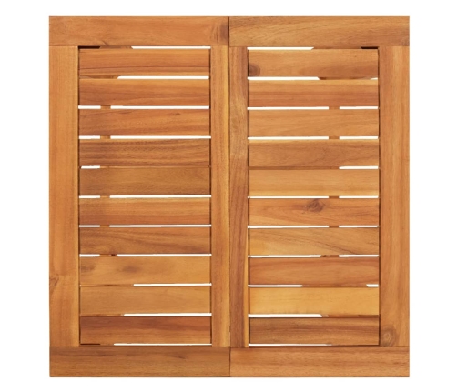 Mesa y taburetes de jardín 3 pzas madera acacia ratán PE gris