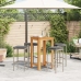 Mesa y taburetes de jardín 5 pzas madera acacia ratán PE gris