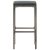 Mesa y taburetes de jardín 5 pzas madera acacia ratán PE gris