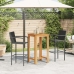 Mesa y taburetes de jardín 3 pzas madera acacia ratán PE negro