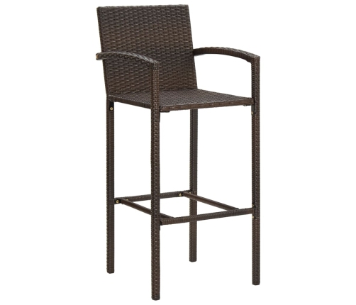 Mesa y taburetes de jardín 5 pzas madera acacia ratán PE marrón