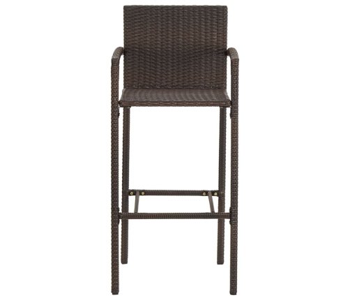Mesa y taburetes de jardín 5 pzas madera acacia ratán PE marrón
