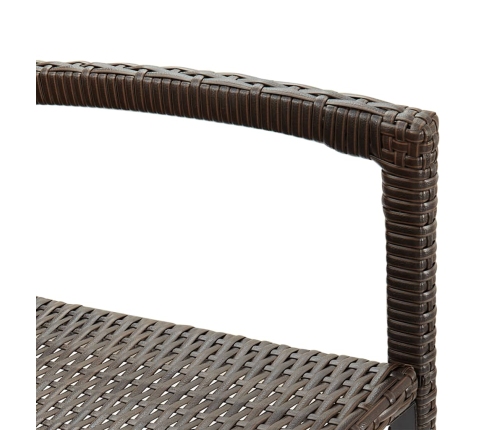 Mesa y taburetes de jardín 5 pzas madera acacia ratán PE marrón