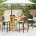 Mesa y taburetes de jardín 5 pzas madera acacia ratán PE negro