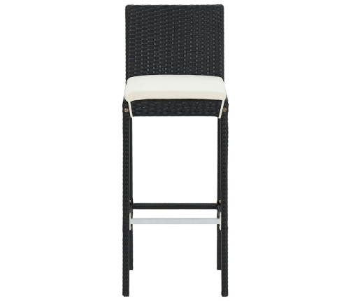 Mesa y taburetes de jardín 5 pzas madera acacia ratán PE negro
