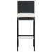 Mesa y taburetes de jardín 5 pzas madera acacia ratán PE negro