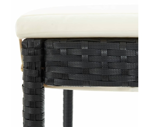 Mesa y taburetes de jardín 5 pzas madera acacia ratán PE negro