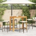 Mesa y taburetes de jardín 5 pzas madera acacia ratán PE marrón
